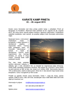 pineta 2015 - karate zveza gorenjske