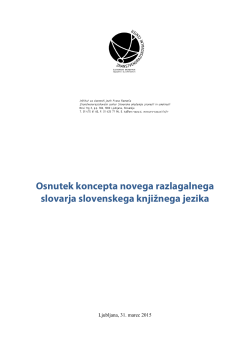 Osnutek koncepta novega slovarja slovenskega knjižnega