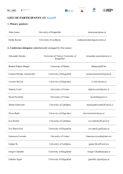 LIST OF PARTICIPANTS AT AAA15