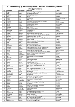 Cavitation and dynamic problems" List of