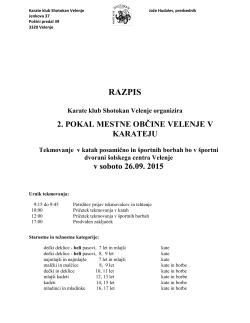 Pokal MO Velenje - Karate zveza Slovenije