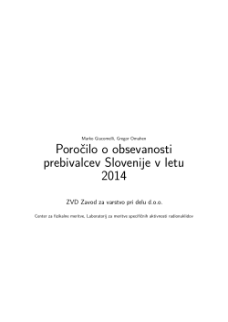 Poročilo o obsevanosti prebivalcev Slovenije v letu 2014