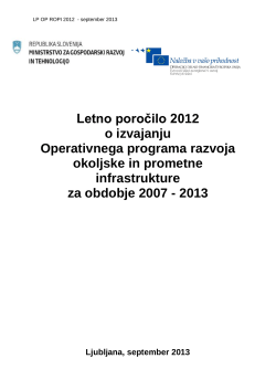 Letno poročilo 2012 o izvajanju Operativnega programa - Eu