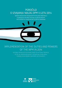 Poročilo o izvajanju nalog DPM v letu 2014