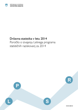 Državna statistika v letu 2014 - Statistični urad Republike Slovenije