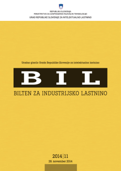 BIL 2014/11 - Urad Republike Slovenije za intelektualno lastnino