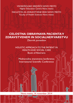 Zbornik povzetkov FZVNM2014 - Fakulteta za zdravstvene vede