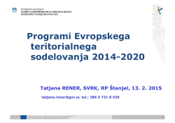 Programi Evropskega teritorialnega sodelovanja 2014-2020