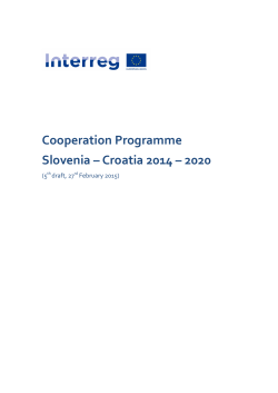 Cooperation Programme Slovenia – Croatia 2014