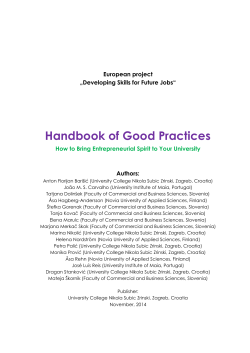 Handbook of Good Practices - Developing Skills For Future Jobs