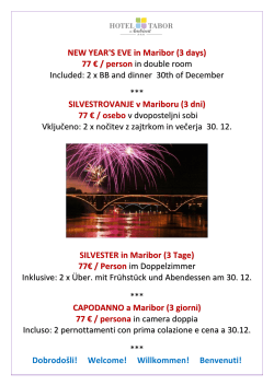 NEW YEAR`S EVE in Maribor (3 days)