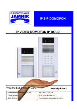 IP SIP DOMOFON IP VIDEO DOMOFON IP BOLD