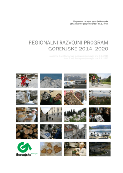 REGIONALNI RAZVOJNI PROGRAM GORENJSKE 2014–2020