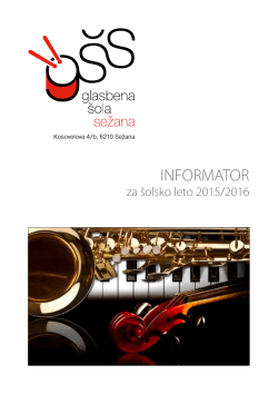 INFORMATOR - Glasbena šola Sežana