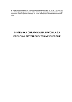 Sistemskih obratovalnih navodil za prenosni sistem električne