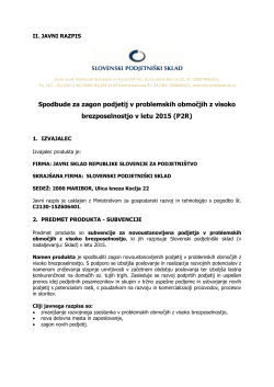 Javni razpis P2R 2015 - Slovenski podjetniški sklad