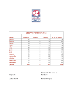 DELOVNI KOLEDAR 2015 - OOZ Ravne na Koroškem