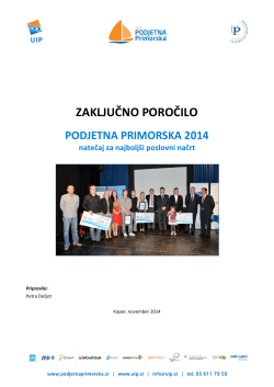 Poročilo o natečaju Podjetna Primorska 2014