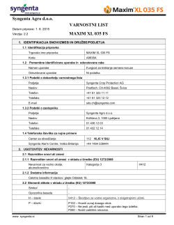 Syngenta Agro d.o.o. VARNOSTNI LIST MAXIM XL 035 FS