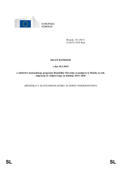 Sklep Komisije z dne 18.3.2015 o odobritvi nacionalnega programa