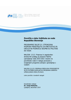 Poročilo o delu Inštituta za vode Republike Slovenije
