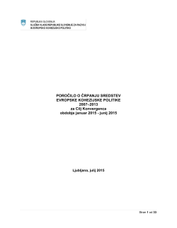 Poročilo o črpanju sredstev evropske kohezijske politike 2007-2013