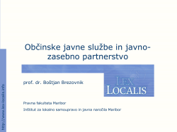 Lokalne javne službe in javno-zasebno partnerstvo pri vlaganjih v