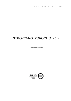 StrokovnoPorocilo201.. - ZD dr. Adolfa Drolca, Maribor: Prva stran