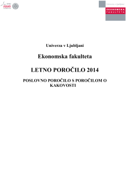 Poslovno poročilo s poročilom o kakovosti za leto 2014