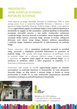 predstavitev javne agencije za knjigo republike slovenije