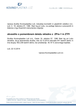 Predloga za dopis - Kovinoplastika Lož