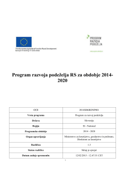 PRP 2014-2020 - Program razvoja podeželja