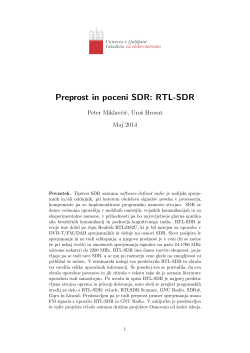 Preprost in poceni SDR: RTL-SDR