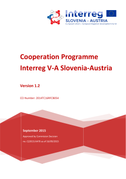 Cooperation Programme INTERREG V-A Slovenia-Austria 2014-2020
