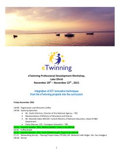 eTwinning Professional Development Workshop, Lake