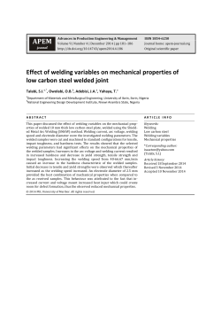 Effect of welding variables on mechanical properties