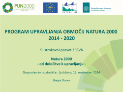 Program upravljanja območij Natura 2000 za obdobje 2014-2020