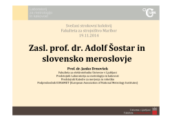 Zasl. prof. dr. Adolf Šostar in slovensko meroslovje