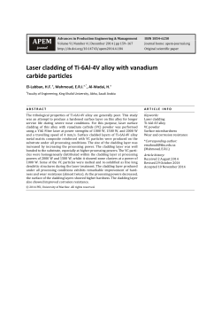 Laser cladding of Ti-6Al-4V alloy with vanadium