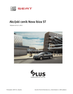 Akcijski cenik Nova Ibiza ST