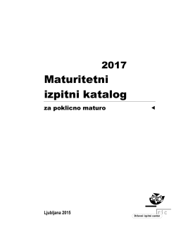 Maturitetni izpitni katalog za poklicno maturo 2017 - RIC-a
