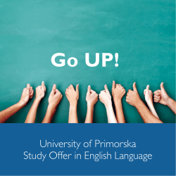 Go UP! - University of Primorska Study Offer in English Language