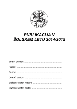 Publikacija 2014/2015 - OŠ Predoslje Kranj