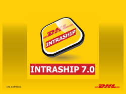 DHL Intraship 7.0 Käyttöopas