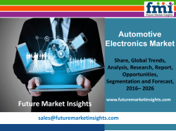 Automotive Electronics Market Growth, Trends and Value Chain 2016-2026 by FMI