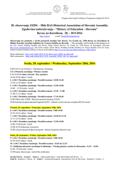 Program zborovanja / Programme of Conference