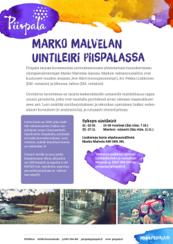Marko Malvelan uintileiri Piispalassa Syksyn uintileirit