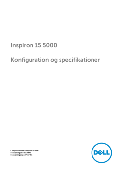 Inspiron 15 5000 Konfiguration og specifikationer