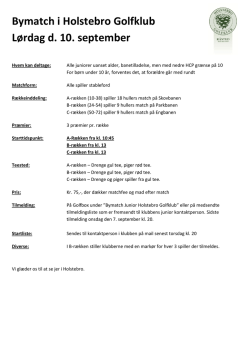 Indbydelse Bymatch Holstebro Golfklub 2016