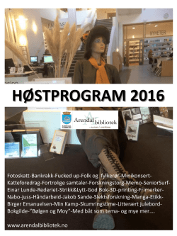 Høstprogram 2016 - Arendal bibliotek